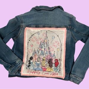 Denim Kids Jacket with a princess graphic tee.